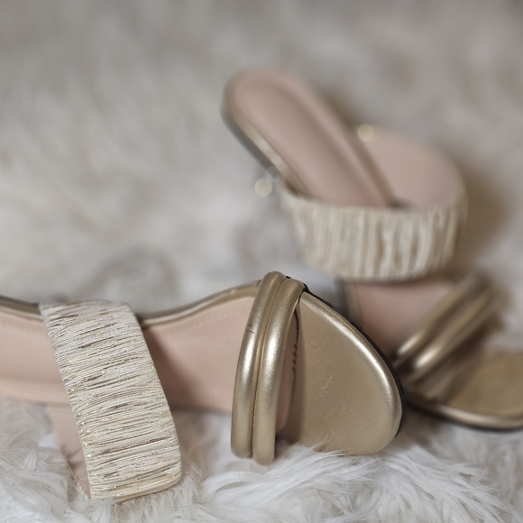 Women's Gold Mules - Picture 2 of 4